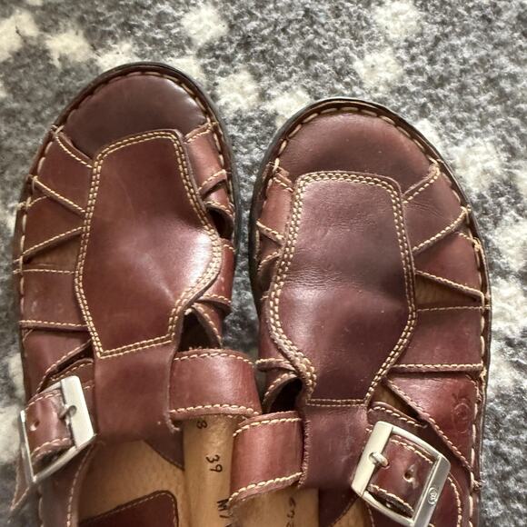 Born Shoes Fisherman Sandals Mens Size 8 EU 39 Leather Buckle Comfort - Picture 9 of 10